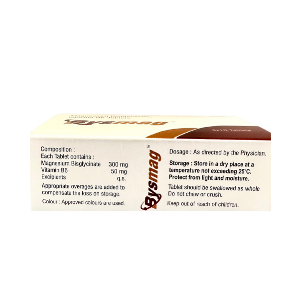 Bysmag Magnesium Bisglycinate and Vitamin B6 (Muscle Cramp and Insonmia) - Image 2