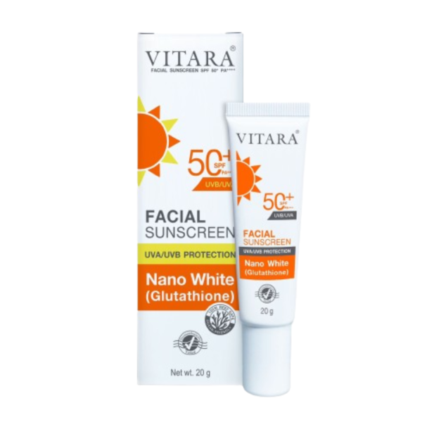 Vitara Facial Sunscreen SPF50 PA++ with Nano L-Glutathione